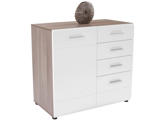 Komoda Avensis - bílá/tmavě hnědá, Moderní, dřevěný materiál (100/82,6/43,1cm) Komoda Avensis - bílá/tmavě hnědá, Moderní, dřevěný materiál (100/82,6/43,1cm)