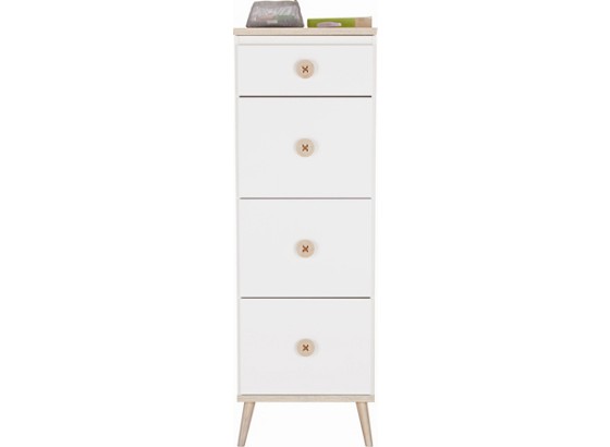 Komoda Billund - bílá/barvy dubu, Moderní, dřevo/dřevěný materiál (46/121/40cm) - MODERN LIVING Komoda Billund - bílá/barvy dubu, Moderní, dřevo/dřevěný materiál (46/121/40cm) - MODERN LIVING