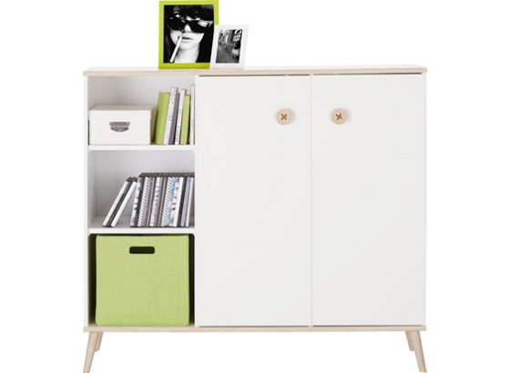 Komoda Billund - farby dubu/biela, Moderný, drevený materiál/drevo (125/111/40cm) - MODERN LIVING Komoda Billund - farby dubu/biela, Moderný, drevený materiál/drevo (125/111/40cm) - MODERN LIVING