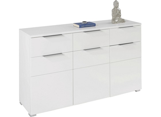 Komoda Chris 3d 3s - biela, Moderný, drevený materiál (135/81.8/38cm) Komoda Chris 3d 3s - biela, Moderný, drevený materiál (135/81.8/38cm)