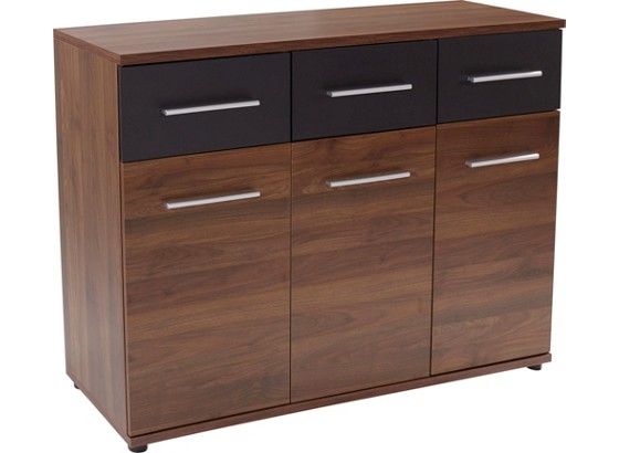 Komoda Dandy - čierna/farby orechu, Moderný, drevený materiál (135/90/40cm) - OMBRA Komoda Dandy - čierna/farby orechu, Moderný, drevený materiál (135/90/40cm) - OMBRA