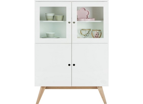 Komoda Highboard Durham - bílá/přírodní barvy, dřevo/dřevěný materiál (100/145/45cm) - MÖMAX modern living Komoda Highboard Durham - bílá/přírodní barvy, dřevo/dřevěný materiál (100/145/45cm) - MÖMAX modern living