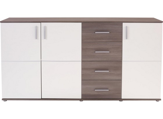 Komoda Ina 05 - biela/tmavohnedá, Moderný, drevený materiál (175,6/95,1/38,6cm) Komoda Ina 05 - biela/tmavohnedá, Moderný, drevený materiál (175,6/95,1/38,6cm)
