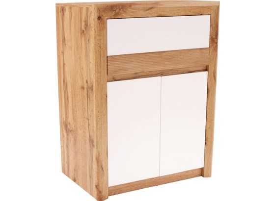 Komoda Kashmir - bílá/barvy dubu, Moderní (84/98/41cm) - JAMES WOOD Komoda Kashmir - bílá/barvy dubu, Moderní (84/98/41cm) - JAMES WOOD
