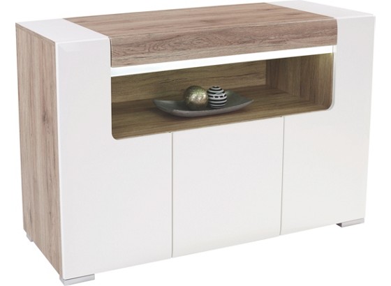 Komoda Komoda - bijela/boje hrasta, Moderno, drvni materijal (140/85/42,2cm) - OMBRA Komoda Komoda - bijela/boje hrasta, Moderno, drvni materijal (140/85/42,2cm) - OMBRA