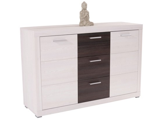Komoda Komoda - bijela/smeđa, Moderno, drvni materijal (148/90/37cm) Komoda Komoda - bijela/smeđa, Moderno, drvni materijal (148/90/37cm)