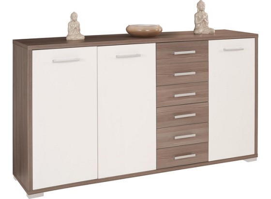 Komoda Komoda - bijela/tamno smeđa, Moderno, drvo (190/105/44cm) Komoda Komoda - bijela/tamno smeđa, Moderno, drvo (190/105/44cm)