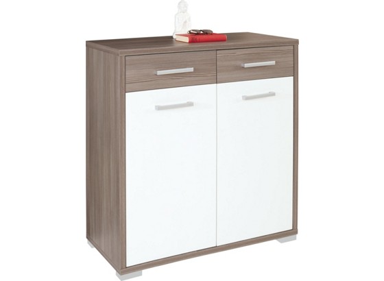 Komoda Komoda - bijela/tamno smeđa, Moderno, drvo (98/105/44cm) Komoda Komoda - bijela/tamno smeđa, Moderno, drvo (98/105/44cm)