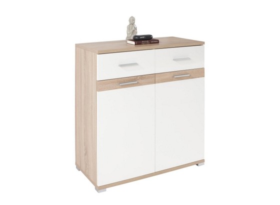 Komoda Linear - bijela/boje hrasta, Moderno, drveni materijal (90/95/45cm) Komoda Linear - bijela/boje hrasta, Moderno, drveni materijal (90/95/45cm)