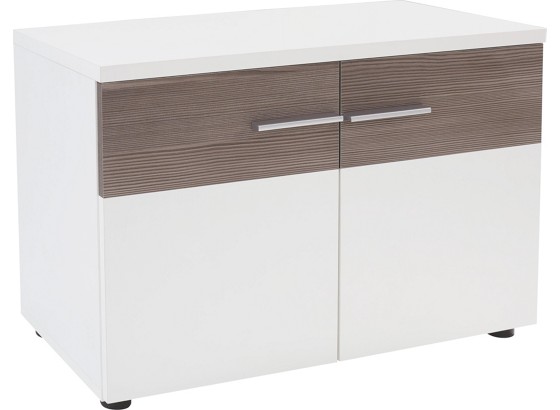 Komoda Monza - biela/tmavohnedá, Moderný, drevený materiál (80/50/36cm) Komoda Monza - biela/tmavohnedá, Moderný, drevený materiál (80/50/36cm)