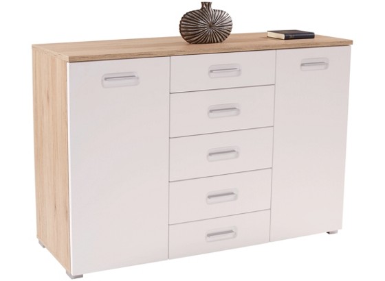 Komoda Sideboard Livorno New - bílá/barvy dubu, Konvenční, dřevěný materiál (160/95/43cm) Komoda Sideboard Livorno New - bílá/barvy dubu, Konvenční, dřevěný materiál (160/95/43cm)