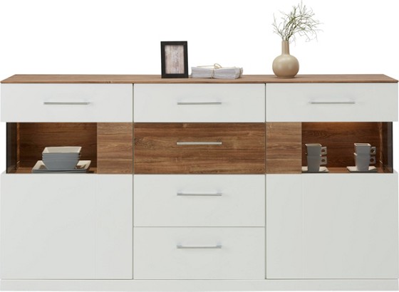 Komoda Sideboard Tamino -exklusiv- - bílá, Moderní, dřevo (180/95/44cm) - premium living Komoda Sideboard Tamino -exklusiv- - bílá, Moderní, dřevo (180/95/44cm) - premium living