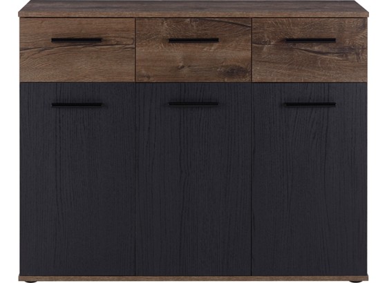 Komoda Sideboard Tokio - barvy dubu/černá, Moderní, kov/dřevěný materiál (104,6/82,8/34,9cm) Komoda Sideboard Tokio - barvy dubu/černá, Moderní, kov/dřevěný materiál (104,6/82,8/34,9cm)