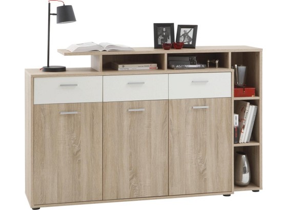 Komoda Tom - biela/dub sonoma, Moderný, drevo (150/105/40cm) Komoda Tom - biela/dub sonoma, Moderný, drevo (150/105/40cm)