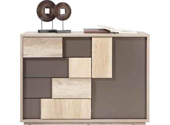 Komoda Vobis - farby dubu/hnedá, Moderný, umelá hmota/kov (115/82/45cm) - JAMES WOOD Komoda Vobis - farby dubu/hnedá, Moderný, umelá hmota/kov (115/82/45cm) - JAMES WOOD