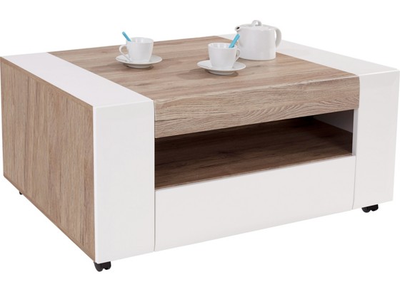 Konferenční Stolek Toronto - bílá/barvy dubu, Moderní, dřevěný materiál/umělá hmota (110/48,3/75cm) - OMBRA Konferenční Stolek Toronto - bílá/barvy dubu, Moderní, dřevěný materiál/umělá hmota (110/48,3/75cm) - OMBRA