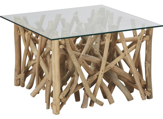 Konferenčný Stolík Confusion - biela/teakové farby, Štýlový, drevo/sklo (80/42/80cm) Konferenčný Stolík Confusion - biela/teakové farby, Štýlový, drevo/sklo (80/42/80cm)