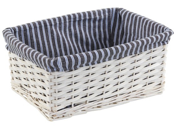 Korb Bona Gr. L - Blau/Schwarz, KONVENTIONELL, Holz/Textil (36/26/16cm) - OMBRA Korb Bona Gr. L - Blau/Schwarz, KONVENTIONELL, Holz/Textil (36/26/16cm) - OMBRA