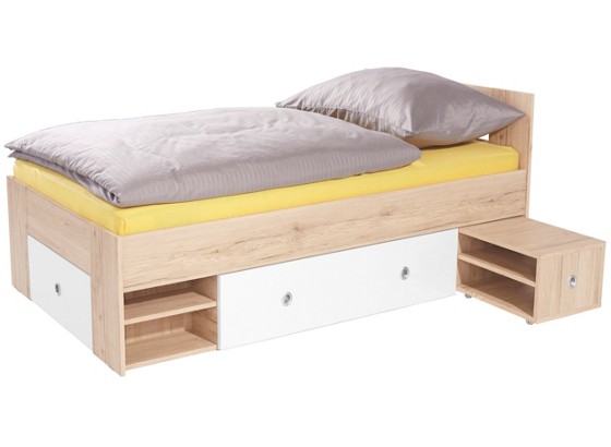Krevet Krevet - bijela/boje hrasta, Moderno, drvni materijal (204/75/95cm) Krevet Krevet - bijela/boje hrasta, Moderno, drvni materijal (204/75/95cm)