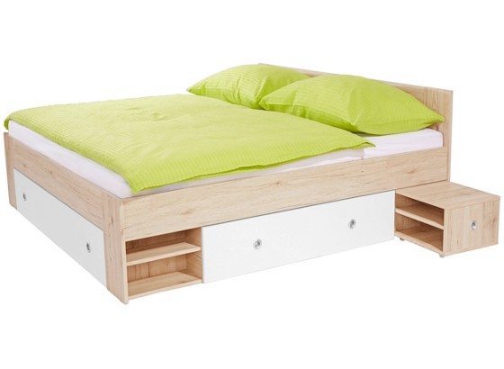 Krevet Krevet - bijela/boje hrasta, Moderno, drvni materijal (204/75/165cm) Krevet Krevet - bijela/boje hrasta, Moderno, drvni materijal (204/75/165cm)