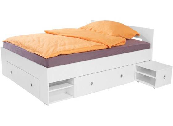 Krevet Krevet - bijela, Moderno, drvni materijal (204/75/145cm) Krevet Krevet - bijela, Moderno, drvni materijal (204/75/145cm)