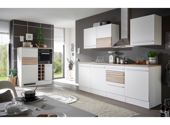 Kuchynská Linka Welcome Big - biela/dub sonoma, Moderný, drevený materiál (240/205/60cm) Kuchynská Linka Welcome Big - biela/dub sonoma, Moderný, drevený materiál (240/205/60cm)