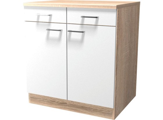 Kuchyňská Spodní Skříňka Samoa Us 80 - bílá/barvy dubu, Konvenční, dřevěný materiál (80/85/57cm) Kuchyňská Spodní Skříňka Samoa Us 80 - bílá/barvy dubu, Konvenční, dřevěný materiál (80/85/57cm)