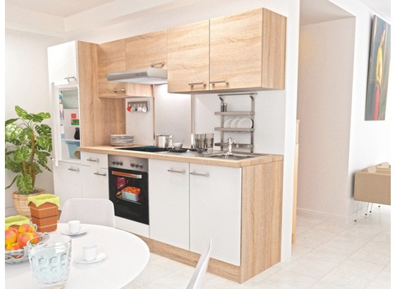 Kuhinjski Blok Kuhinja - bijela/boje hrasta, Konvencionalno, drvni materijal (270cm) Kuhinjski Blok Kuhinja - bijela/boje hrasta, Konvencionalno, drvni materijal (270cm)