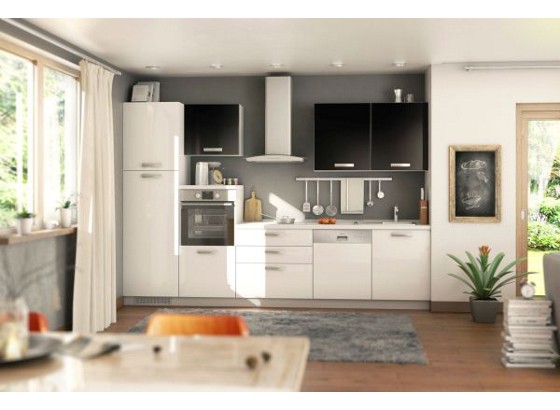 Kuhinjski Blok Kuhinja - bijela/crna, Moderno (320cm) Kuhinjski Blok Kuhinja - bijela/crna, Moderno (320cm)