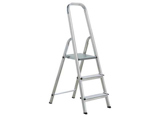 Leiter Toni - Silberfarben, KONVENTIONELL, Metall (40,5/117,5cm) - HOMEZONE Leiter Toni - Silberfarben, KONVENTIONELL, Metall (40,5/117,5cm) - HOMEZONE