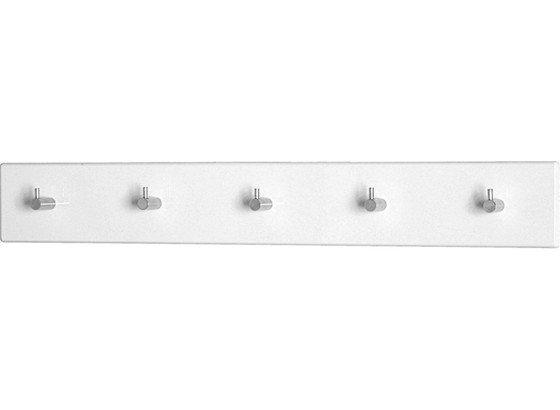 Lišta Na Háčiky Eddy 5 - biela, Moderný, kov/drevo (57/8/5cm) Lišta Na Háčiky Eddy 5 - biela, Moderný, kov/drevo (57/8/5cm)