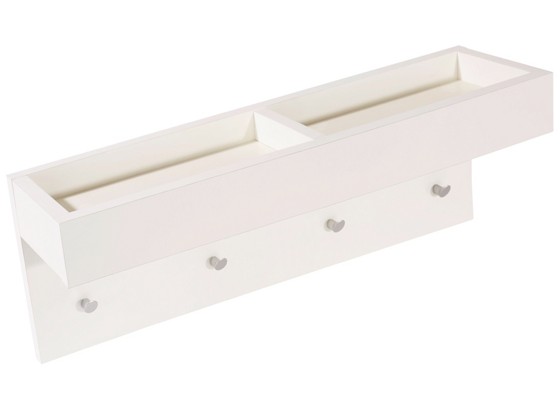 Lišta S Háčikmi Chris - biela, Moderný, drevený materiál (60/20/15cm) Lišta S Háčikmi Chris - biela, Moderný, drevený materiál (60/20/15cm)