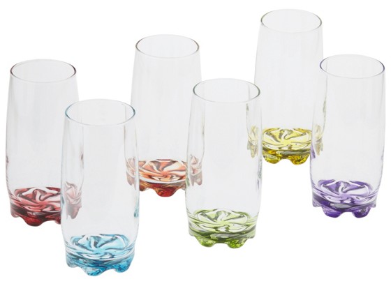 Longdrink-Glas Alison - Blau/Gelb, KONVENTIONELL, Glas Longdrink-Glas Alison - Blau/Gelb, KONVENTIONELL, Glas