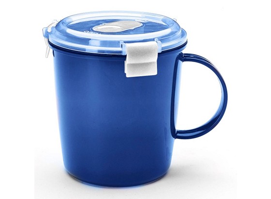 Mikrowellendose für Suppen - Blau/Transparent, KONVENTIONELL, Kunststoff (0,66l) - PLAST 1 Mikrowellendose für Suppen - Blau/Transparent, KONVENTIONELL, Kunststoff (0,66l) - PLAST 1