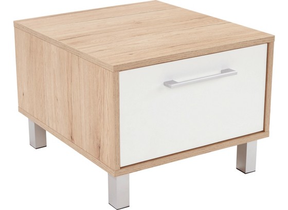 Nachtkästchen Box - Eichefarben/Alufarben, MODERN, Holzwerkstoff (50/37/50cm) Nachtkästchen Box - Eichefarben/Alufarben, MODERN, Holzwerkstoff (50/37/50cm)
