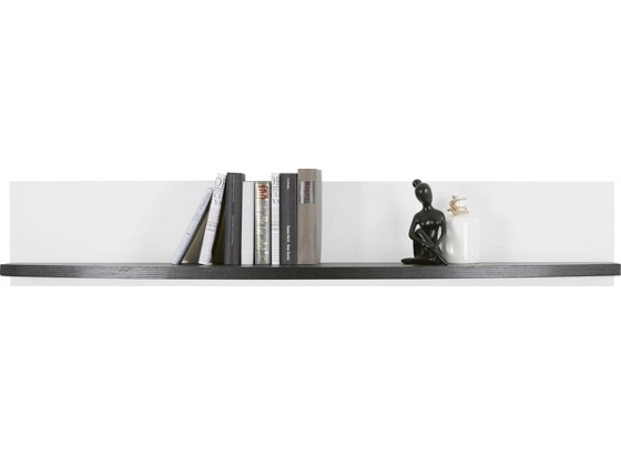 Nástenná Polica Antes - farby dubu/čierna, Moderný, umelá hmota/kov (144,3/25/26,5cm) - premium living Nástenná Polica Antes - farby dubu/čierna, Moderný, umelá hmota/kov (144,3/25/26,5cm) - premium living