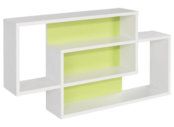 Nástenný Regál Dream Dxr11 - biela/zelená, Moderný, drevený materiál (90/48/16cm) Nástenný Regál Dream Dxr11 - biela/zelená, Moderný, drevený materiál (90/48/16cm)
