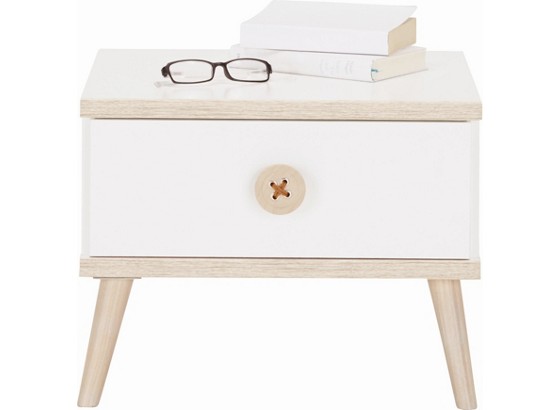 Nočný Stolík Billund - farby dubu/biela, Moderný, drevený materiál/drevo (52/40/38cm) - MODERN LIVING Nočný Stolík Billund - farby dubu/biela, Moderný, drevený materiál/drevo (52/40/38cm) - MODERN LIVING