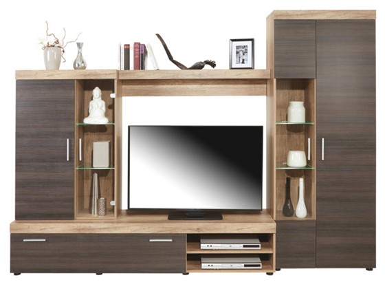Obývací Stěna Montana New - tmavě hnědá, Moderní (265/190/45cm) Obývací Stěna Montana New - tmavě hnědá, Moderní (265/190/45cm)