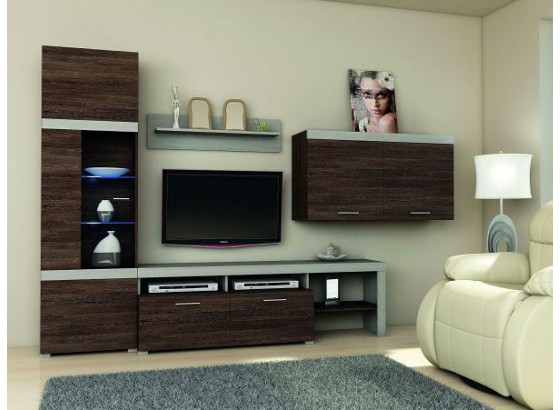 Obývací Stěna Soul Ii - barvy wenge, Moderní, dřevěný materiál/sklo (300/200/45cm) Obývací Stěna Soul Ii - barvy wenge, Moderní, dřevěný materiál/sklo (300/200/45cm)