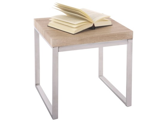 Odkladací Stolík Sam - farby dubu/farby chrómu, Moderný, kov/drevený materiál (40/40/40cm) Odkladací Stolík Sam - farby dubu/farby chrómu, Moderný, kov/drevený materiál (40/40/40cm)