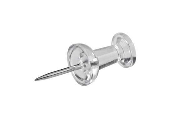 Pinnagel Transparent, 25 Stück - Transparent/Silberfarben, KONVENTIONELL, Kunststoff/Metall Pinnagel Transparent, 25 Stück - Transparent/Silberfarben, KONVENTIONELL, Kunststoff/Metall