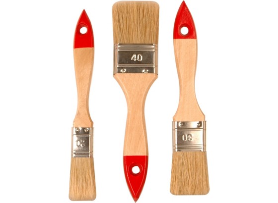 Pinselset 3-teilig - KONVENTIONELL, Holz/Metall (2. 3. 4cm) - VENDA Pinselset 3-teilig - KONVENTIONELL, Holz/Metall (2. 3. 4cm) - VENDA