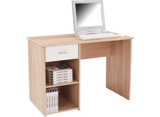 Pisaći Stol Radni Stol - bijela/hrast Sonoma, Moderno, drvni materijal (110/75/50cm) - SONNE Pisaći Stol Radni Stol - bijela/hrast Sonoma, Moderno, drvni materijal (110/75/50cm) - SONNE
