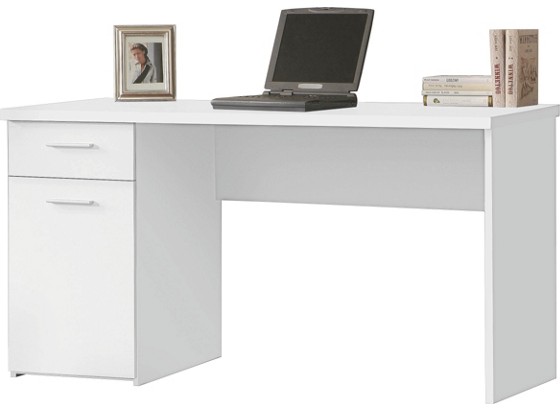Pisaći Stol Radni Stol - bijela, Moderno, drvni materijal/metal (140/76,5/60cm) Pisaći Stol Radni Stol - bijela, Moderno, drvni materijal/metal (140/76,5/60cm)