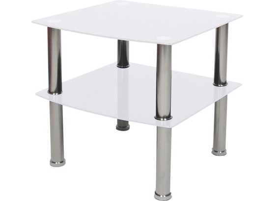 Pomoćni Stolić Peter - bijela/boje kroma, Moderno, staklo/metal (45/43/45cm) Pomoćni Stolić Peter - bijela/boje kroma, Moderno, staklo/metal (45/43/45cm)