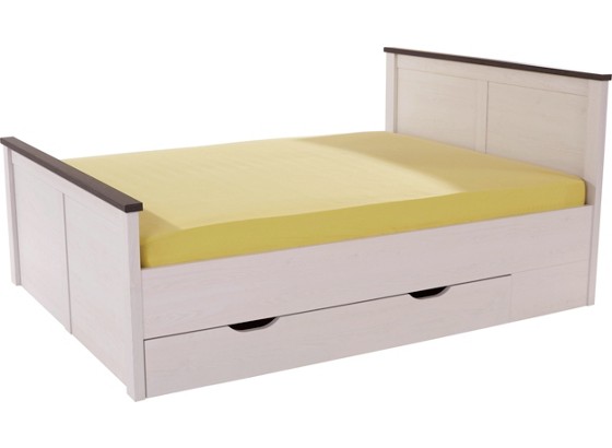 Posteľ Provence - farby dubu/biela, Romantický / Vidiecky, drevený materiál (147/210/94cm) Posteľ Provence - farby dubu/biela, Romantický / Vidiecky, drevený materiál (147/210/94cm)