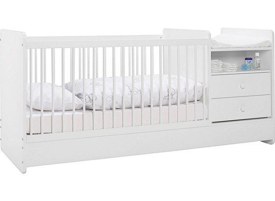 Postýlka Dětská Kit - bílá, Moderní, dřevěný materiál (104,4/95/75cm) Postýlka Dětská Kit - bílá, Moderní, dřevěný materiál (104,4/95/75cm)