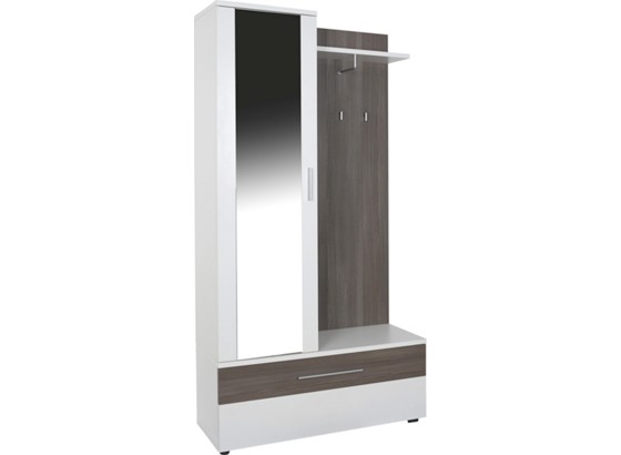 Predsieň Monza - biela/tmavohnedá, Moderný, drevený materiál (100/196/36cm) Predsieň Monza - biela/tmavohnedá, Moderný, drevený materiál (100/196/36cm)
