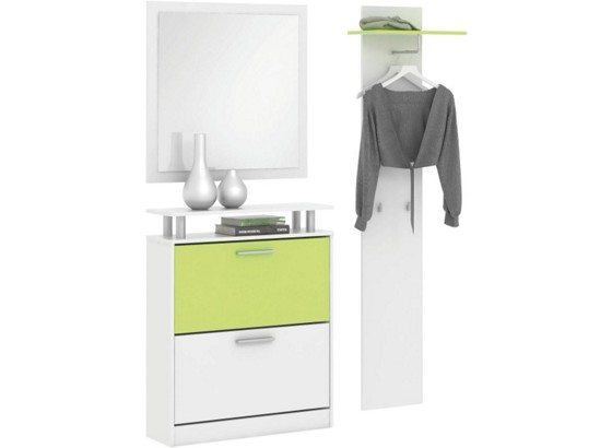 Predsoblje Sofie - bijela/zelena, Moderno (130/190/25cm) Predsoblje Sofie - bijela/zelena, Moderno (130/190/25cm)